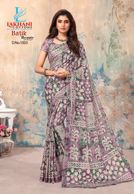 Lakhani Batik Latest Fancy Designer  Beauty Printed Cotton Saree Collection